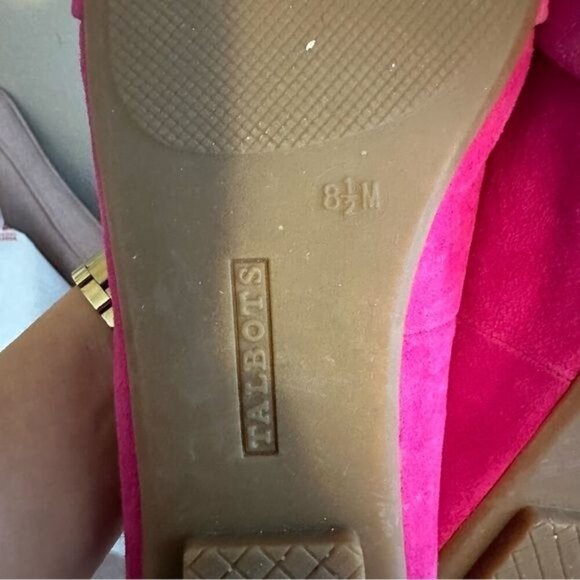 Barbiecore Talbots Pink FRANCESCA RHINESTONE DRIVING FLATS SUEDE Loafers Sz 8.5 - Picture 8 of 10
